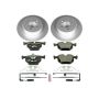 PowerStop ESK5742 Genuine Geomet Coated Rotors, ECE-R90 Brake Pads + Hardware Kit
