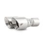 Mishimoto MMEXH-TIP-FSTP Dual Offset Tips 2.5in Inlet 3in Outlet Slash Cut - Polished