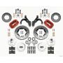 Wilwood 140-12040-DR Forged Dynalite Front Kit 11.00in Drill-Red 69-70 Impala Drum/Disc 69-82 Vette
