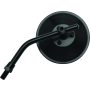 BikeMaster 600801 4in Adjustable Round Mirror 10mm - Each - Black