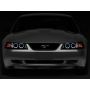 Raxiom 99-04 Ford Mustang Dual LED Halo Projector Headlights- Black Housing (Smoked Lens)