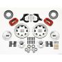 Wilwood 140-11010-DR Forged Dynalite Front Kit 11.75in Drilled Red 55-57 Chevy
