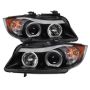 SPYDER 5009005 Projector Headlights - LED Halo - Amber Reflector - Eyebrow Bulb - Black
