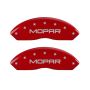 MGP Front set 2 Caliper Covers Engraved Front MOPAR Red finish silver ch
