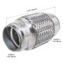 FORTLUFT 4401054 Exhaust Flex Connector 1.50''x4.00'' Stainless Steel