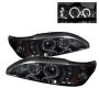 SPYDER 5010414 1PC Projector Headlights - LED Halo - Amber Reflector - Smoke
