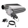 QTP 13300C 3in Weld-On 304SS Screamer Muffler w/Bolt-On QTEC Electric Cutout