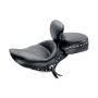 Mustang Motorcycle 79437 Mustang 04-21 Harley Sportster Wide Touring Solo Seat w/Driver Backrest Studs - Black
