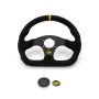 OMP RACING, INC. OMPOD0-1990-071 Super Quadro Steering Wheel Black Spokes Suede