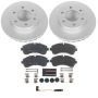 PowerStop ESK6234 Genuine Geomet Coated Rotors, ECE-R90 Brake Pads + Hardware Kit