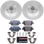 PowerStop ESK5341 Genuine Geomet Coated Rotors, ECE-R90 Brake Pads + Hardware Kit