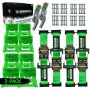 Rhino USA RNO-CHOCKSET-2PK Utv Wheel Chock Tie-Down Kit (4-Wheel Kit) (Green)