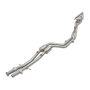 aFe Power 48-36316-YC Twisted Steel Long Tube Header & Mid Pipe 304 Stainless Steel w/ Cat
