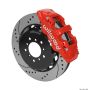 Wilwood 140-14751-DR AERO6 Front Hat Kit 14.00 Drilled Red 00-06 BMW M3 E46 w/Lines