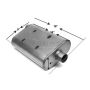 Different Trend Ultra Quiet Performance Mufflers Quiet Muffler 2.00″ Offset / 2.00″ Center; 409 Raw Stainless Steel 49020
