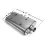 Different Trend Ultra Quiet Performance Mufflers 2.00 Offset / 2.00″ Center; 409 Raw Stainless Steel 49022