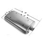 Different Trend Ultra Quiet Performance Mufflers 2.50″ Offset / 2.50″ Center; 409 Raw Stainless Steel 49030