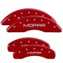 MGP 32002SMOPRD 4 Caliper Covers Engraved Front & Rear MOPAR Red finish silver ch