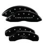 MGP 12088SCBRBK 4 Caliper Covers Engraved Front Block/Challenger Engraved Rear Vintage Style/RT Blk fnsh slvr ch