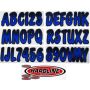 Hardline BMBKG200 Boat Lettering Registration Kit 3 in. - 200 Blue Metallic/Black