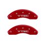 MGP 20209FVTCRD Front set 2 Caliper Covers Engraved Front Vtec Red finish silver ch