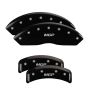 MGP 38010SMGPBK 4 Caliper Covers Engraved Front & Rear  Black finish silver ch