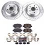 PowerStop K6293 Z23 Daily Driver Carbon-Fiber Ceramic Brake Pad and Drilled & Slotted Rotor Kit