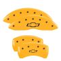 MGP 14231SBOWYL 4 Caliper Covers Engraved Front & Rear Bowtie Yellow finish black ch