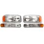 Raxiom S518302 99-06 GMC Sierra 1500 Axial Series OEM Style Rep Headlights- Chrome Housing (Clear Lens)