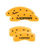 MGP 32018SMOPYL 4 Caliper Covers Engraved Front & Rear MOPAR Yellow finish black ch
