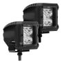 Go Rhino 751803023SCS Xplor Bright Series Cube LED Spot Light Kit (Surface/Threaded Stud Mount) 3x3 - Blk (Pair)