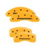 MGP 14223SIMPYL 4 Caliper Covers Engraved Front & Rear Impala Yellow finish black ch