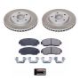 PowerStop SC2435 Semi-Coated Rotor and Low-Dust Ceramic Brake Pad Kit