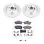 PowerStop ESK7448 Genuine Geomet Coated Rotors, ECE-R90 Brake Pads + Hardware Kit