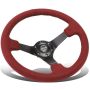 NRG RST-036MB-BUA Reinforced Steering Wheel (350mm/ 3in. Deep) Black Spoke/ Burgundy Alcantara w/ Black Stitch