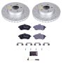 PowerStop ESK7766 Genuine Geomet Coated Rotors, ECE-R90 Brake Pads + Hardware Kit