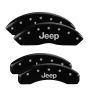MGP 42007SJEPBK 4 Caliper Covers Engraved Front & Rear JEEP Black finish silver ch
