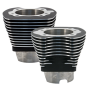 S&S Cycle 910-0258 84-99 BT 4-1/8in Bore Cylinder Set For 124in V-Series Engine - Wrinkle Black