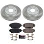 PowerStop SC6974 Semi-Coated Rotor and Low-Dust Ceramic Brake Pad Kit