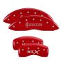 MGP 36021SLCXRD 4 Caliper Covers Engraved Front Lincoln Engraved Rear MKX Red finish silver ch