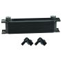 Derale 51082 10 Row Series 10000 Stack Plate Oil Fluid Cooler, 90 degree swivel -10AN