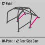 Cusco SFTY21 2-Passenger 12-Point BLK DASH-THROUGH Roll Cage Subaru STi GRB 08-14 (S/O/No Cancel)
