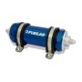 Fuelab 828 In-Line Fuel Filter Long -8AN In/Out 10 Micron Fabric - Blue