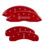 MGP 36009SLC1RD 4 Caliper Covers Engraved Front Lincoln Engraved Rear Star logo Red finish silver ch