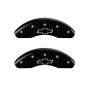 MGP 14216FBOWBK Front set 2 Caliper Covers Engraved Front Bowtie Black finish silver ch