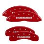 MGP 52002SHUMRD 4 Caliper Covers Engraved Front & Rear Hummer Red finish silver ch