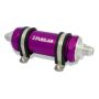 Fuelab 828 In-Line Fuel Filter Long -8AN In/Out 100 Micron Stainless - Purple