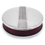 Edelbrock Air Cleaner Classic Series Round Aluminum Top Cloth Element 14In Dia X 3 9In Polished