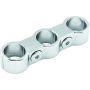 Bikers Choice 489605 Chrome Plain Oil Hose Separator For 3 Hoses