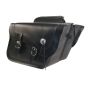Willie & Max 58718-00 Universal Deluxe Large Slant Saddlebags (16 in L x 11 in W x 6.5 in H) - Black